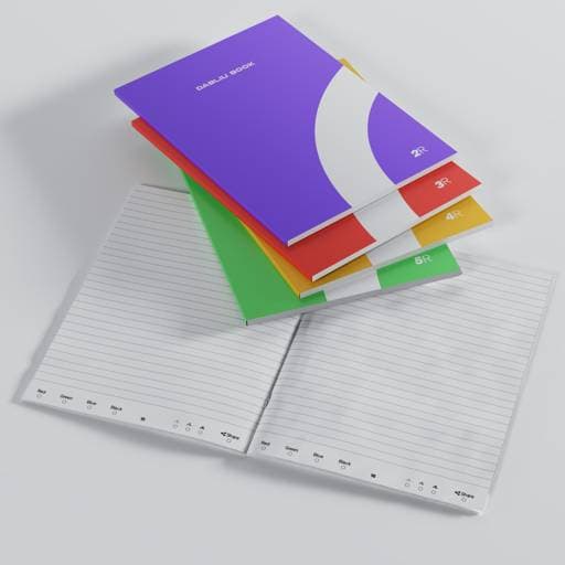 Wacebo DabliuBook - quaderni A4 a righe 10 mm, numerati da 1 a 5